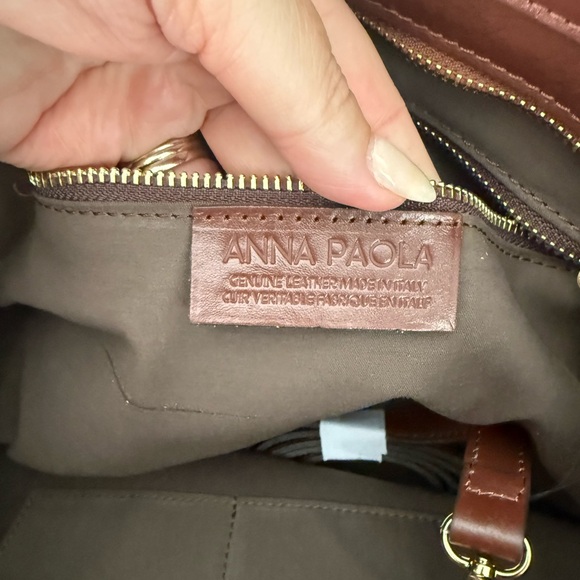 Anna Paola Bag brown Italian leather - Picture 3 of 6